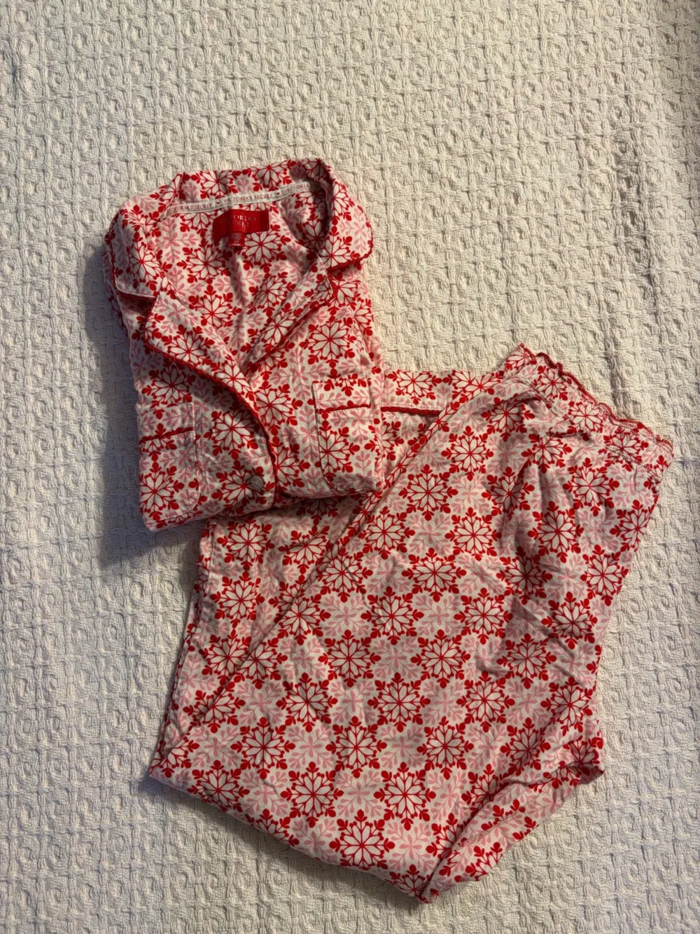 Victoria's Secret Red and White Floral Pajama Set